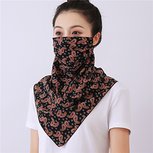 Double layer chiffon hanging ear mask scarf wholesale