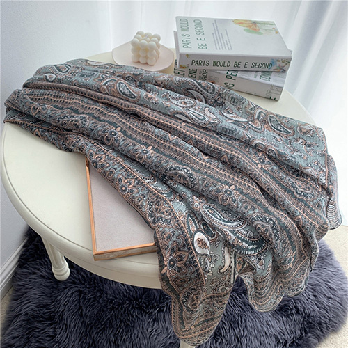 Vintage cashew shawl cotton linen scarf wholesale