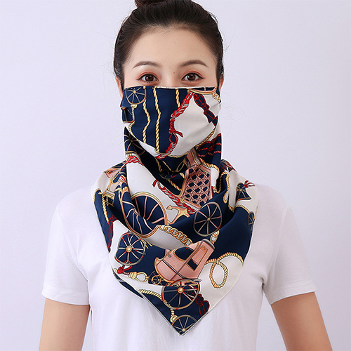 Double layer chiffon hanging ear mask scarf wholesale
