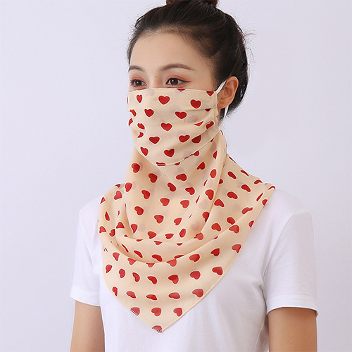 Double layer chiffon hanging ear mask scarf wholesale