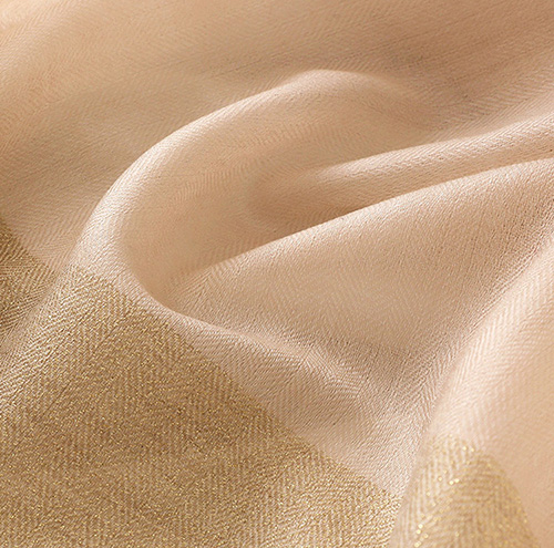 Wholesale printed gold wire check 100% cashmere scarf