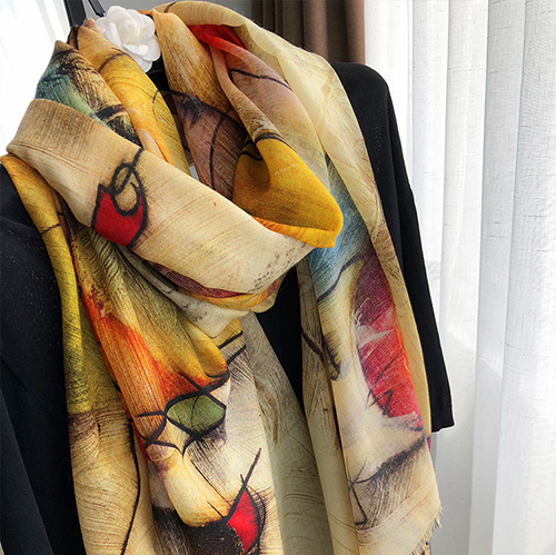 Long color annual ring shawl 100% cashmere scarf