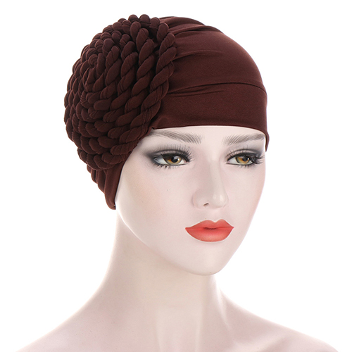 Wholesale muslim side braid monochrome headscarf