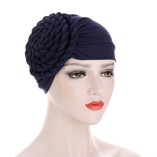 Wholesale muslim side braid monochrome headscarf