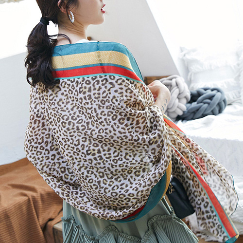 2020 leopard print cotton scarf wholesale