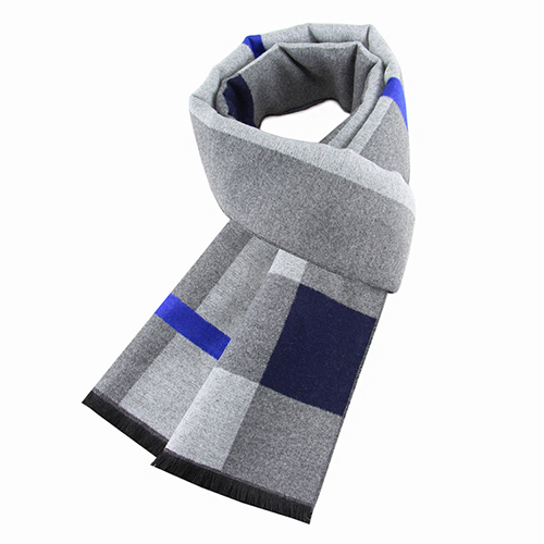Winter warm checkered jacquard cashmere scarf