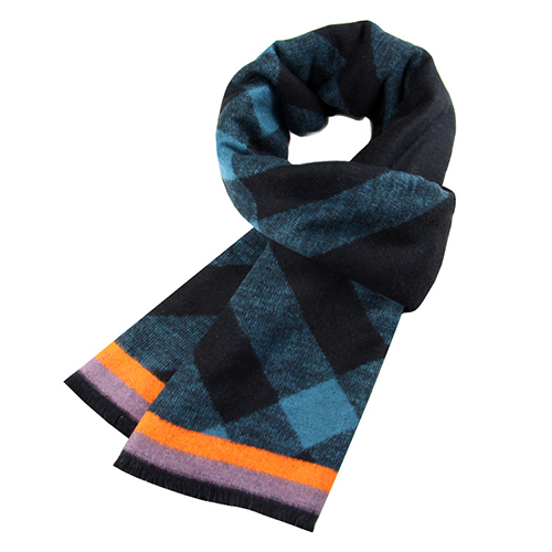 Men winter warm thick plaid cashmere scarf