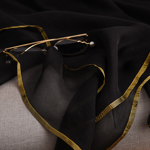 Ladies Black Phnom Penh 100% Silk Scarf Wholesale