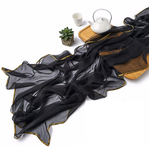 Ladies Black Phnom Penh 100% Silk Scarf Wholesale
