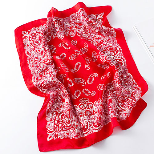 Wholesale cashew pattern red silk square scarf