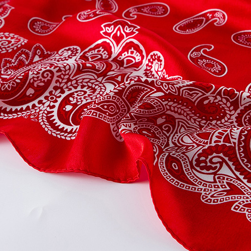 Wholesale cashew pattern red silk square scarf