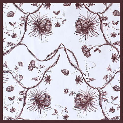 Plant pattern printing silk square scarf wholesale