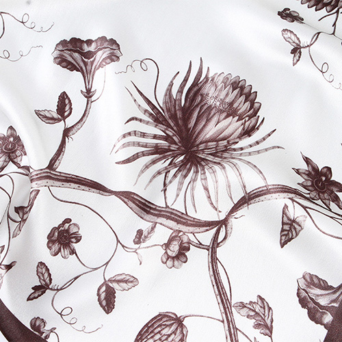 Plant pattern printing silk square scarf wholesale
