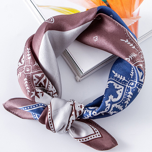 Cashew pattern square lattice silk scarf wholesale