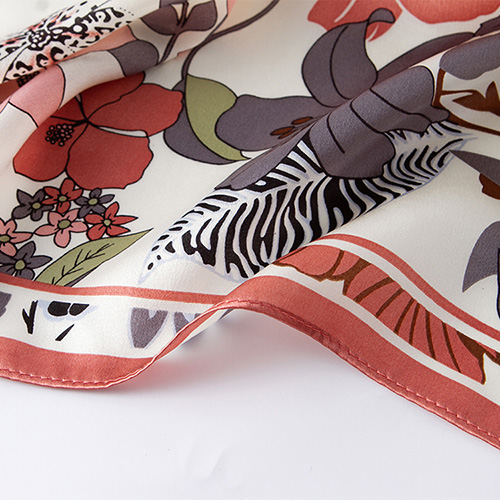 Flower group pure silk square scarf wholesale