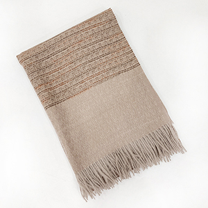 Winter fringed shawl striped cashmere warm scarf