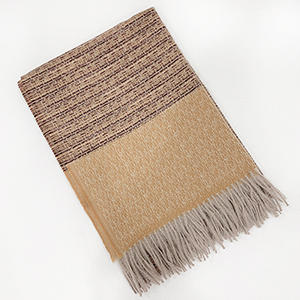 Winter fringed shawl striped cashmere warm scarf