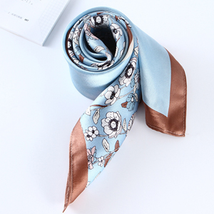 Wholesale floral print silk square scarf