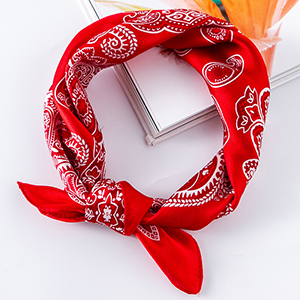 Wholesale cashew pattern red silk square scarf