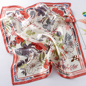 Flower group pure silk square scarf wholesale