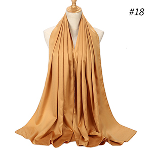 Pure color satin gear pearl chiffon headscarf