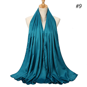 Pure color satin gear pearl chiffon headscarf
