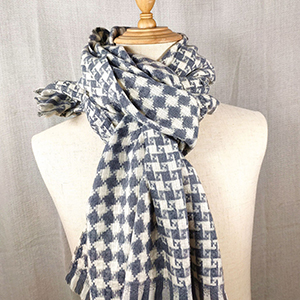 Winter chain pattern plaid cashmere scarf