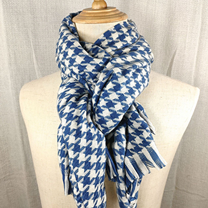 Winter chain pattern plaid cashmere scarf