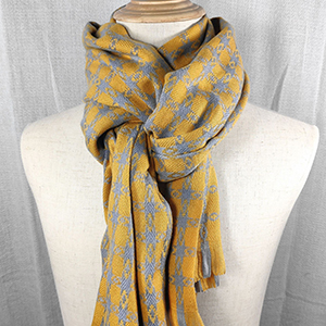 Winter chain pattern plaid cashmere scarf