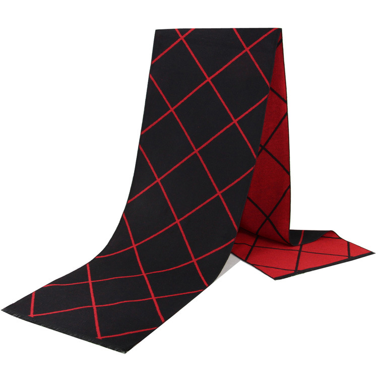 Wholesale plaid striped warm cashmere scarf
