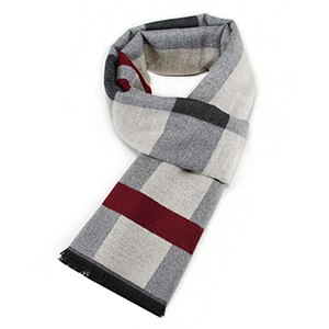 Winter warm checkered jacquard cashmere scarf