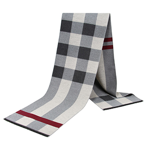 Winter warm checkered jacquard cashmere scarf