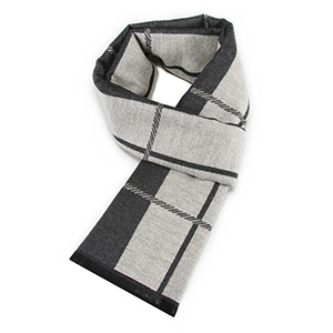 Winter warm checkered jacquard cashmere scarf