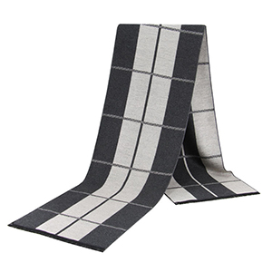 Winter warm checkered jacquard cashmere scarf