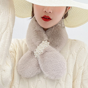 Pearl decoration thick warm scarf wholesale