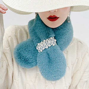 Pearl decoration thick warm scarf wholesale
