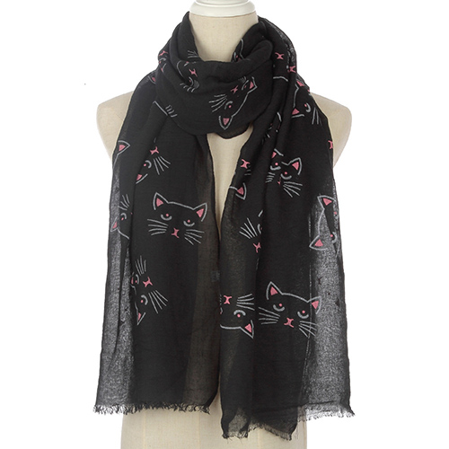 Star print hot stamping cotton scarf wholesale