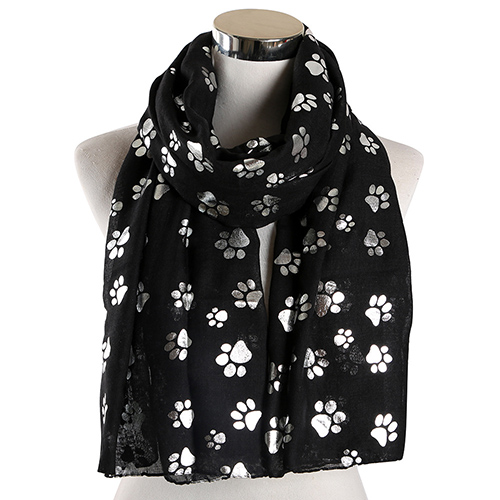 Wholesale footprint print plain weave scarf