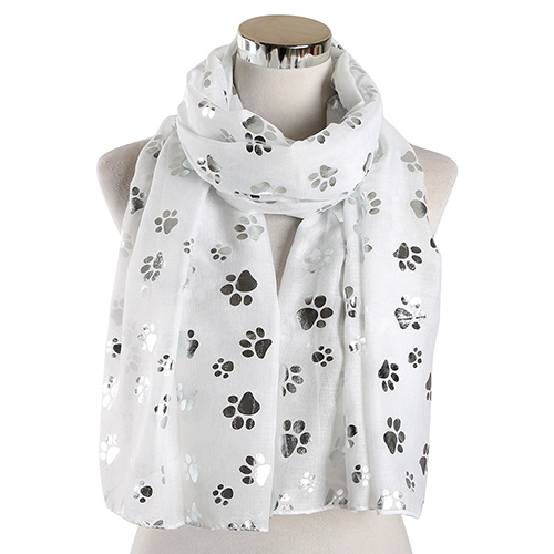 Wholesale footprint print plain weave scarf