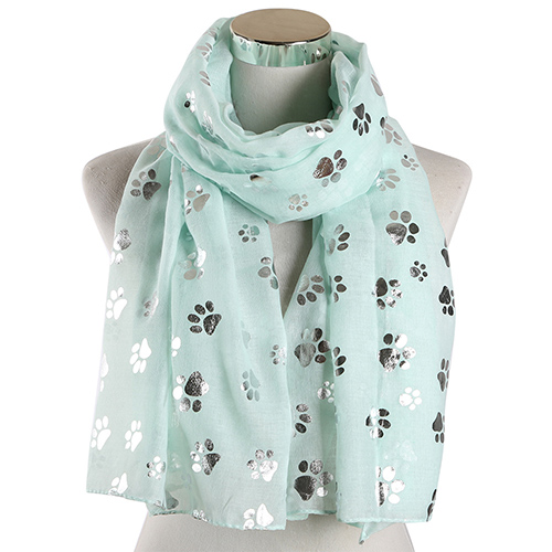 Wholesale footprint print plain weave scarf