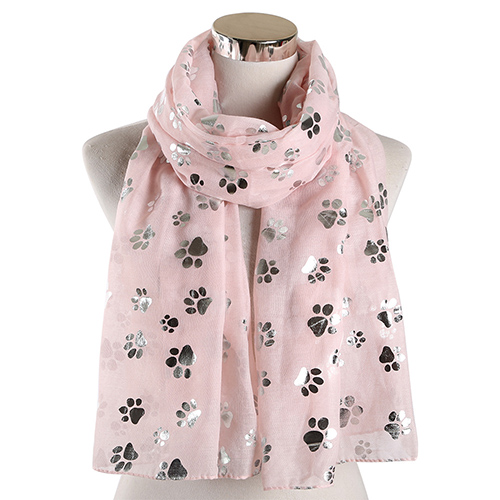 Wholesale footprint print plain weave scarf