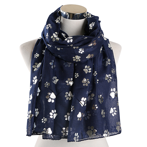Wholesale footprint print plain weave scarf