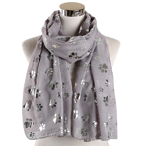 Wholesale footprint print plain weave scarf