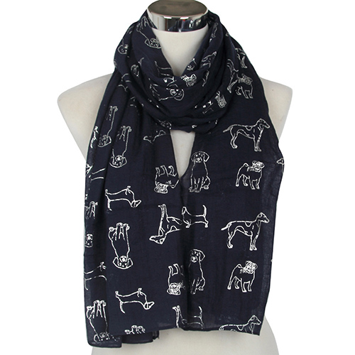 Jacquard fashion dog pattern scarf wholesale