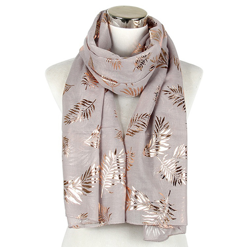 Wholesale leaf bronzing shawl plain print scarf