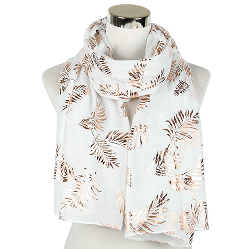 Wholesale leaf bronzing shawl plain print scarf