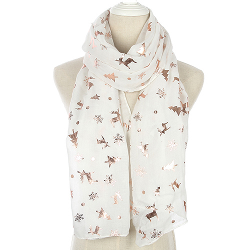 Christmas theme elk pattern bronzing scarf wholesale