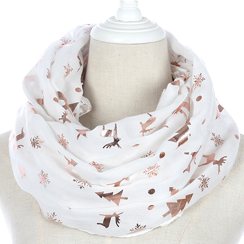 Christmas theme elk pattern bronzing scarf wholesale