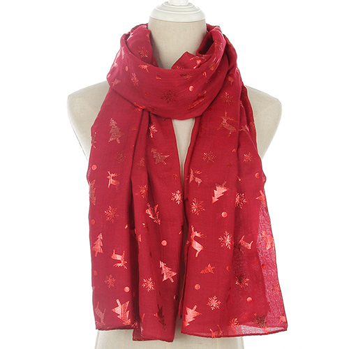 Christmas theme elk pattern bronzing scarf wholesale