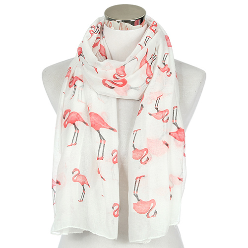 Wholesale flamingo print shawl polyester scarf